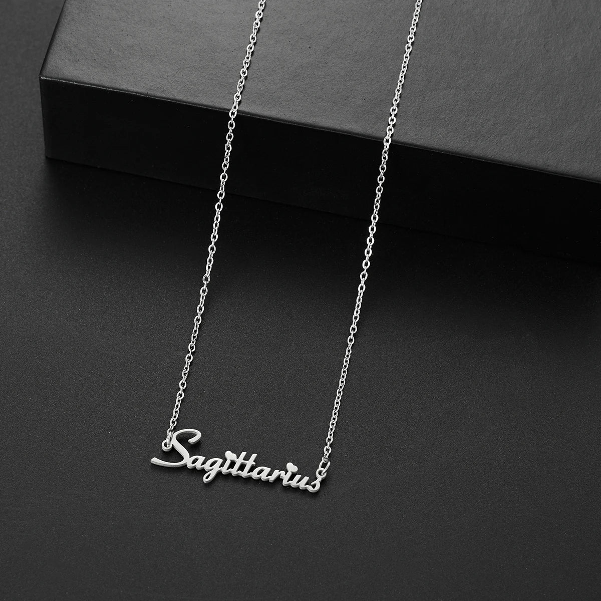 vintage 12 Zodiac Sign Stainless Steel Necklace For Women Letter Constellation pendant Clavicle Chain statement choker necklace