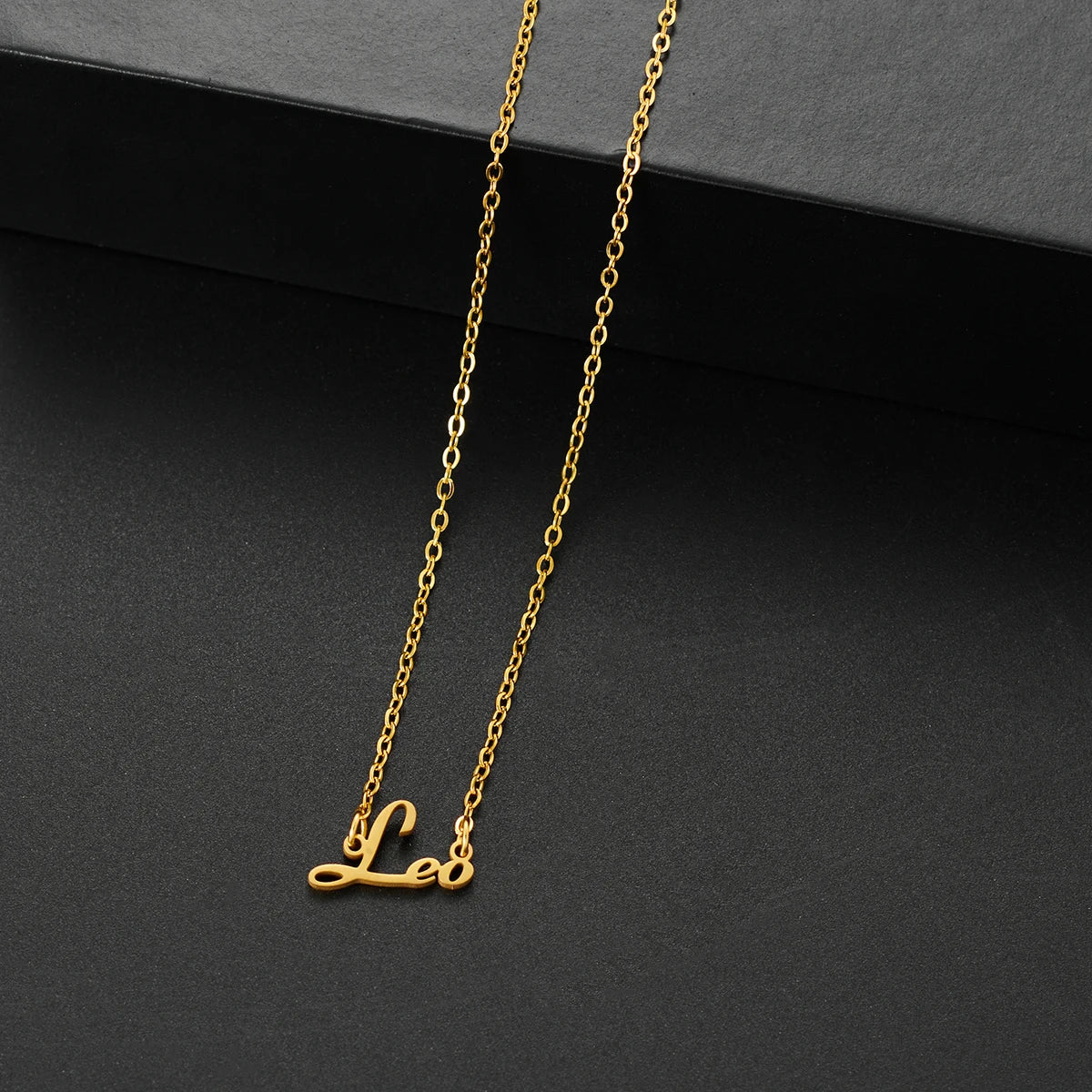 vintage 12 Zodiac Sign Stainless Steel Necklace For Women Letter Constellation pendant Clavicle Chain statement choker necklace