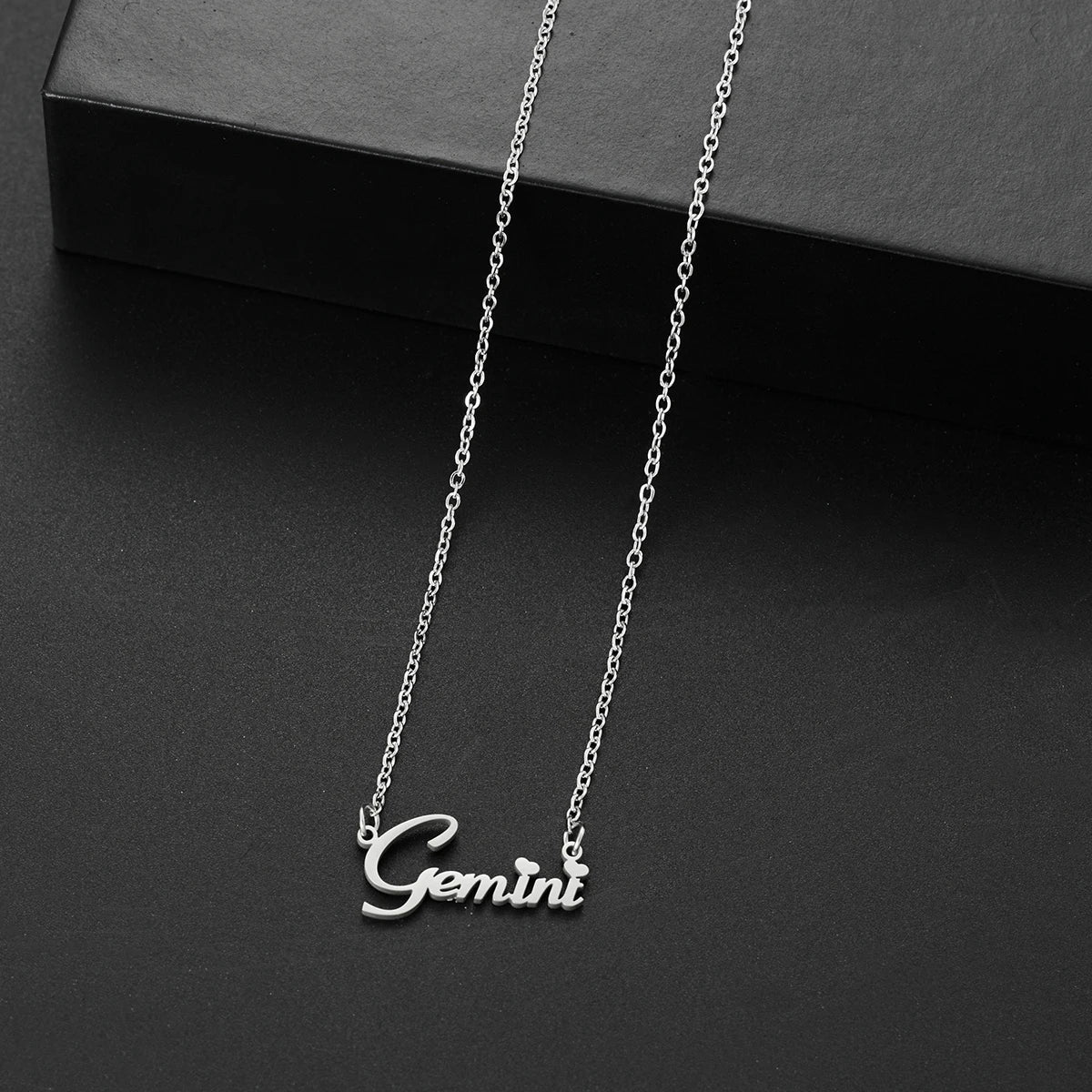 vintage 12 Zodiac Sign Stainless Steel Necklace For Women Letter Constellation pendant Clavicle Chain statement choker necklace