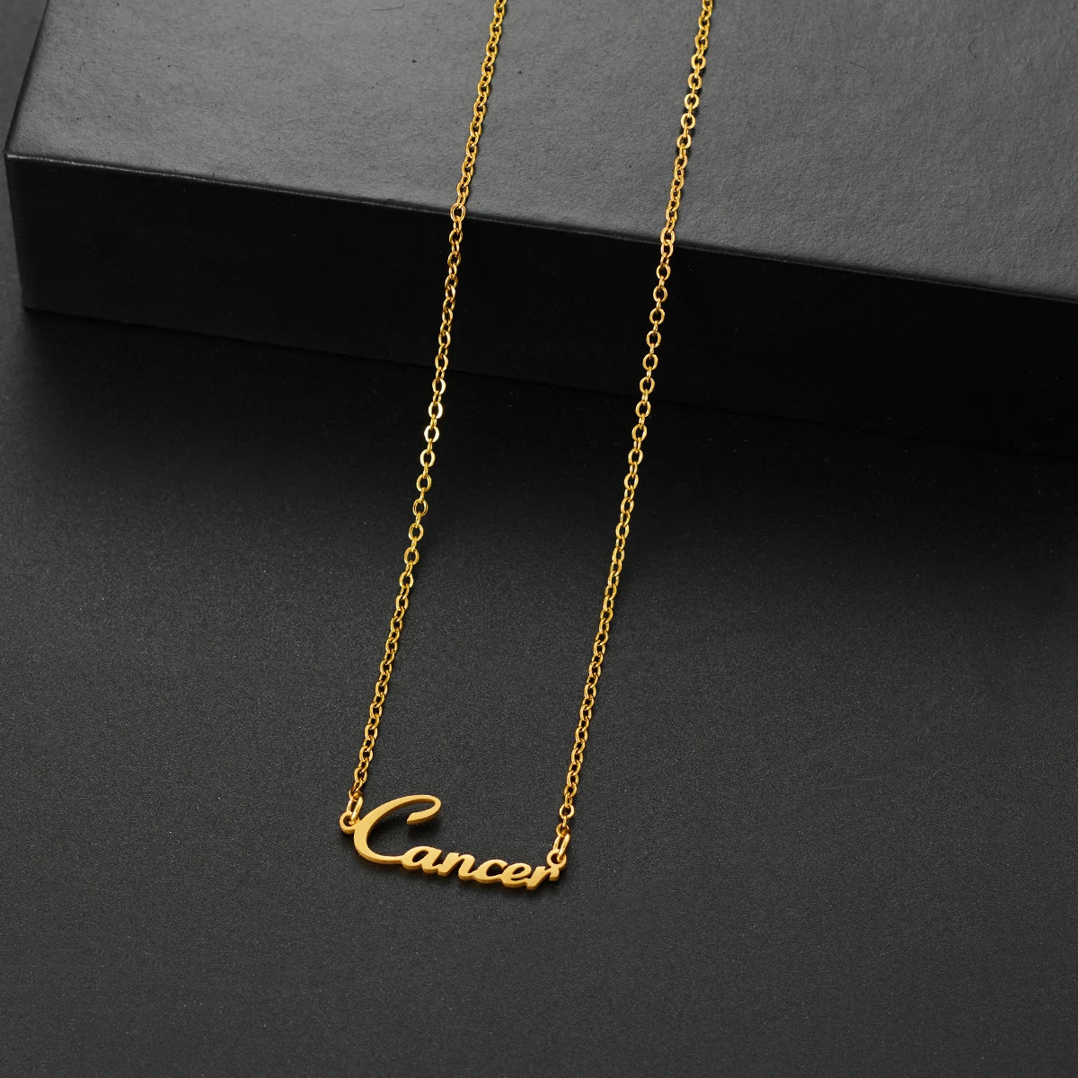 vintage 12 Zodiac Sign Stainless Steel Necklace For Women Letter Constellation pendant Clavicle Chain statement choker necklace