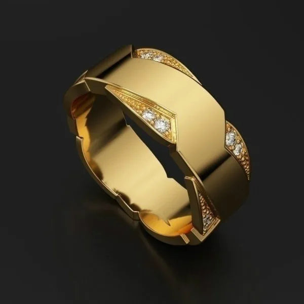 14K Gold Rings for Man Love Promise Gentleman Bridegroom Wedding Luxury Jewelry Engagement Diamond Diamond Rings Mens Ring
