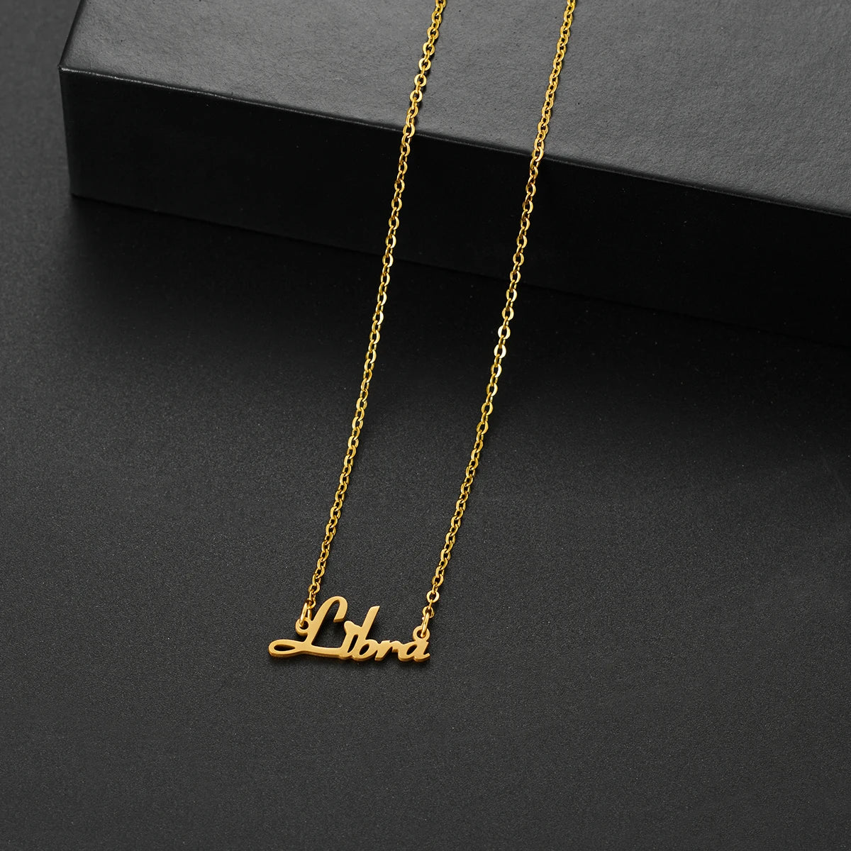 vintage 12 Zodiac Sign Stainless Steel Necklace For Women Letter Constellation pendant Clavicle Chain statement choker necklace