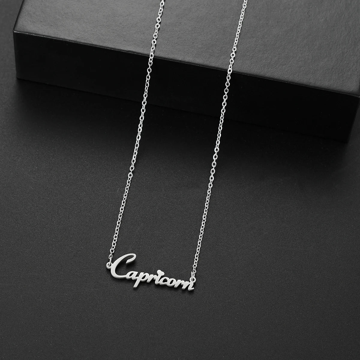 vintage 12 Zodiac Sign Stainless Steel Necklace For Women Letter Constellation pendant Clavicle Chain statement choker necklace