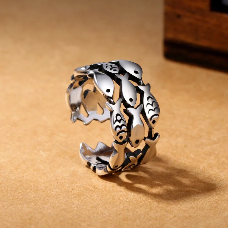 925 Sterling Silver Three Layers Fish Rings For Women Engagement Luxury Jewelry Accessories Wholesale Everything