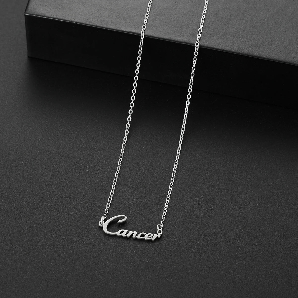 vintage 12 Zodiac Sign Stainless Steel Necklace For Women Letter Constellation pendant Clavicle Chain statement choker necklace