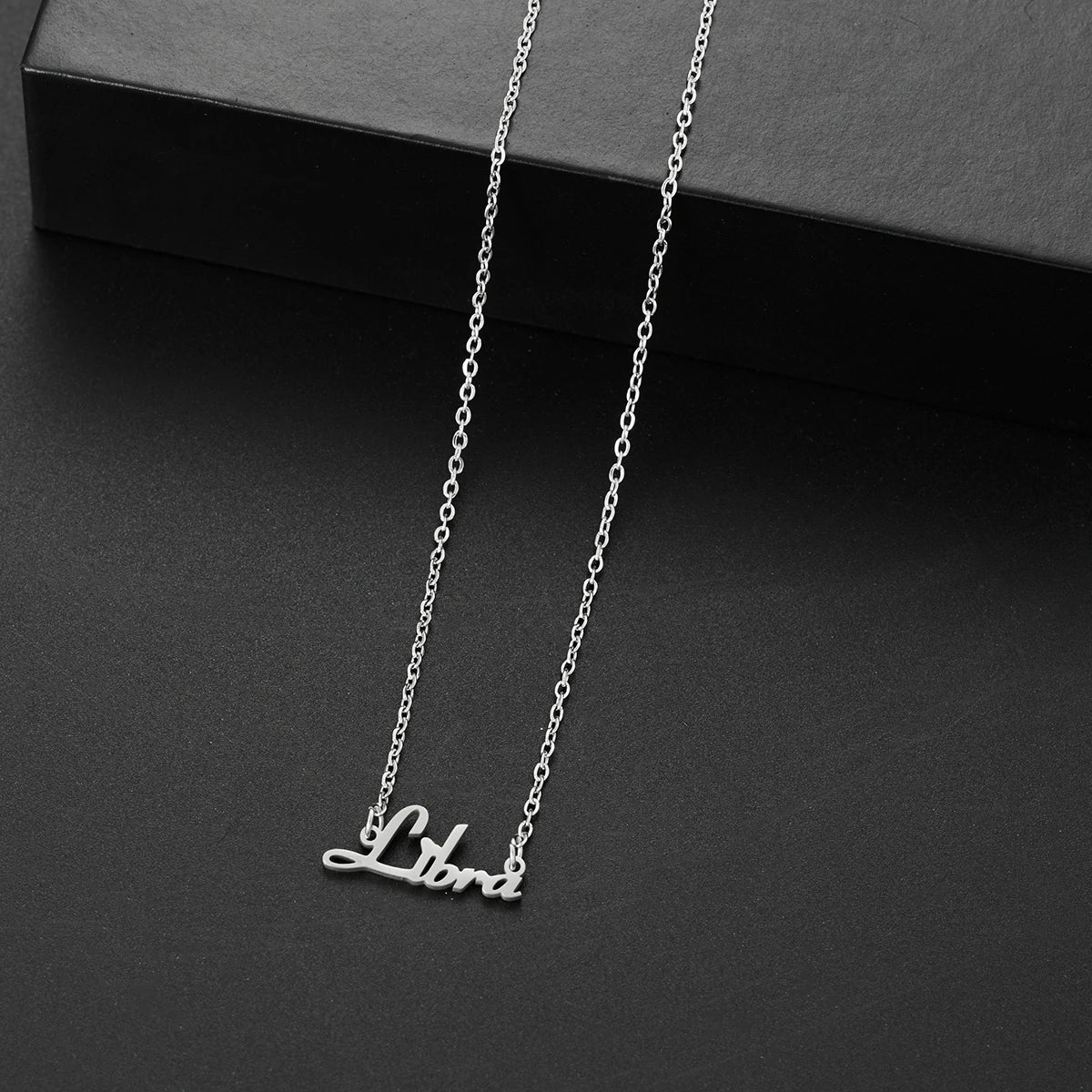 vintage 12 Zodiac Sign Stainless Steel Necklace For Women Letter Constellation pendant Clavicle Chain statement choker necklace