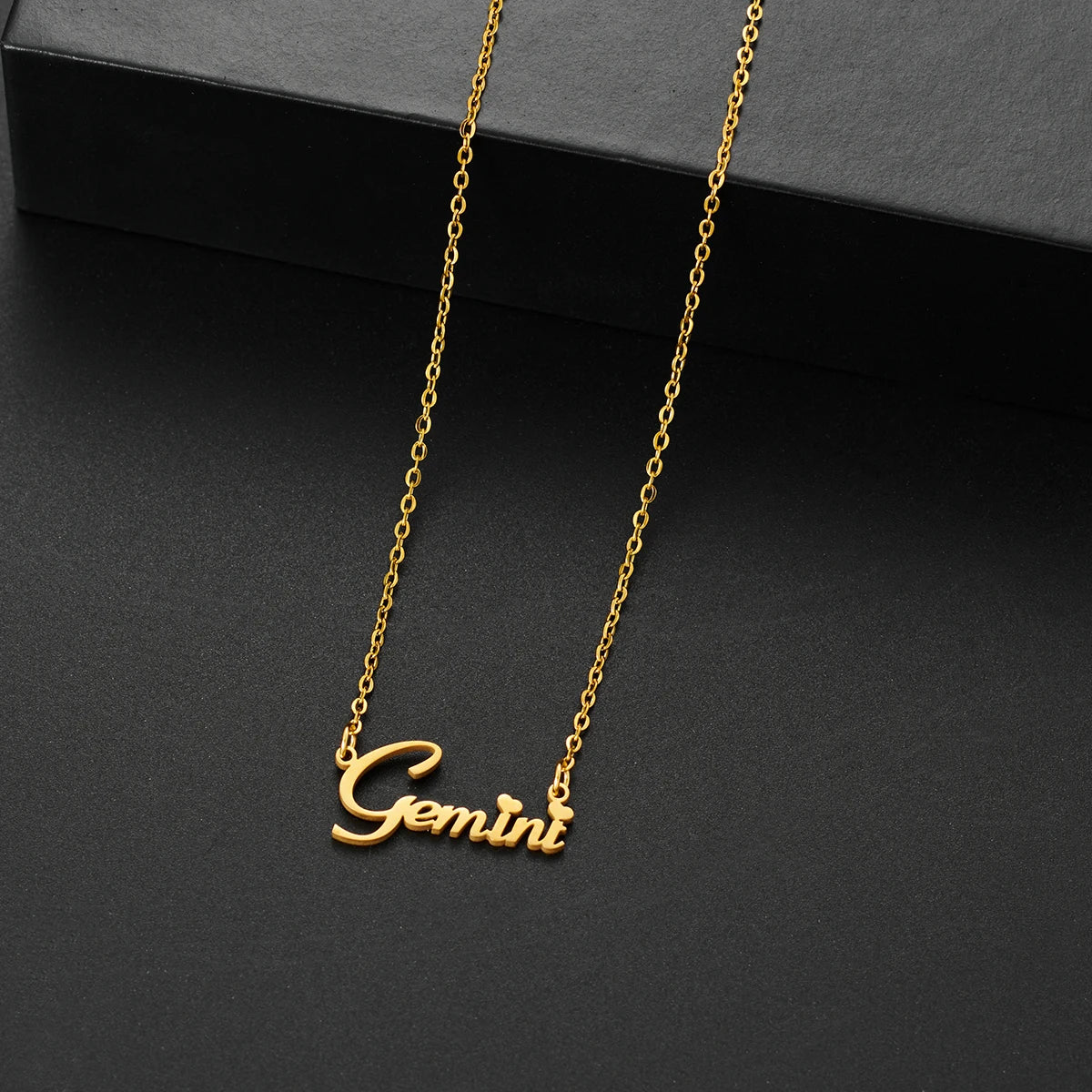 vintage 12 Zodiac Sign Stainless Steel Necklace For Women Letter Constellation pendant Clavicle Chain statement choker necklace