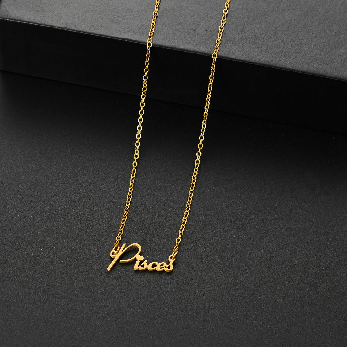vintage 12 Zodiac Sign Stainless Steel Necklace For Women Letter Constellation pendant Clavicle Chain statement choker necklace