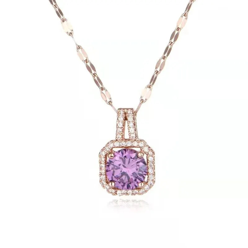 Trendy Heart OF Ocean Stainless Steel Cubic Zirconia Necklaces For Women Men Gold Color Metal Crystal Party Everyday Jewelry