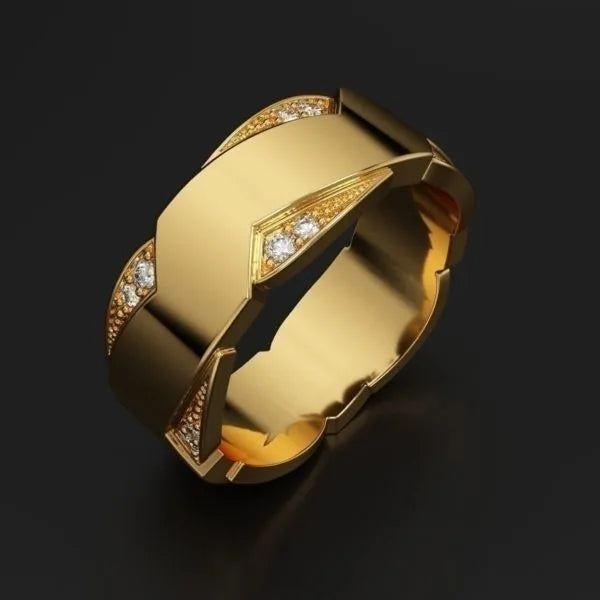 14K Gold Rings for Man Love Promise Gentleman Bridegroom Wedding Luxury Jewelry Engagement Diamond Diamond Rings Mens Ring