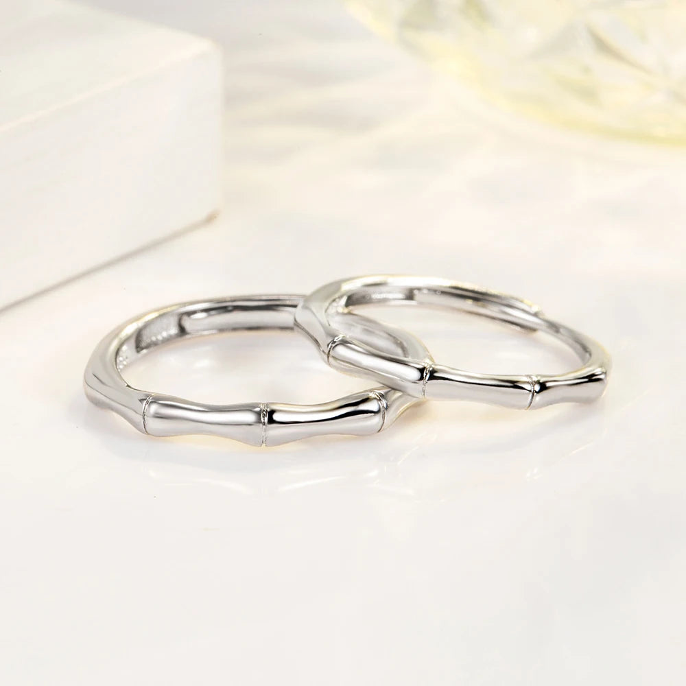 925 Sterling Silver New Women's High Quality Fashion Jewelry Bamboo Joint Couple Ring For Man XY0335