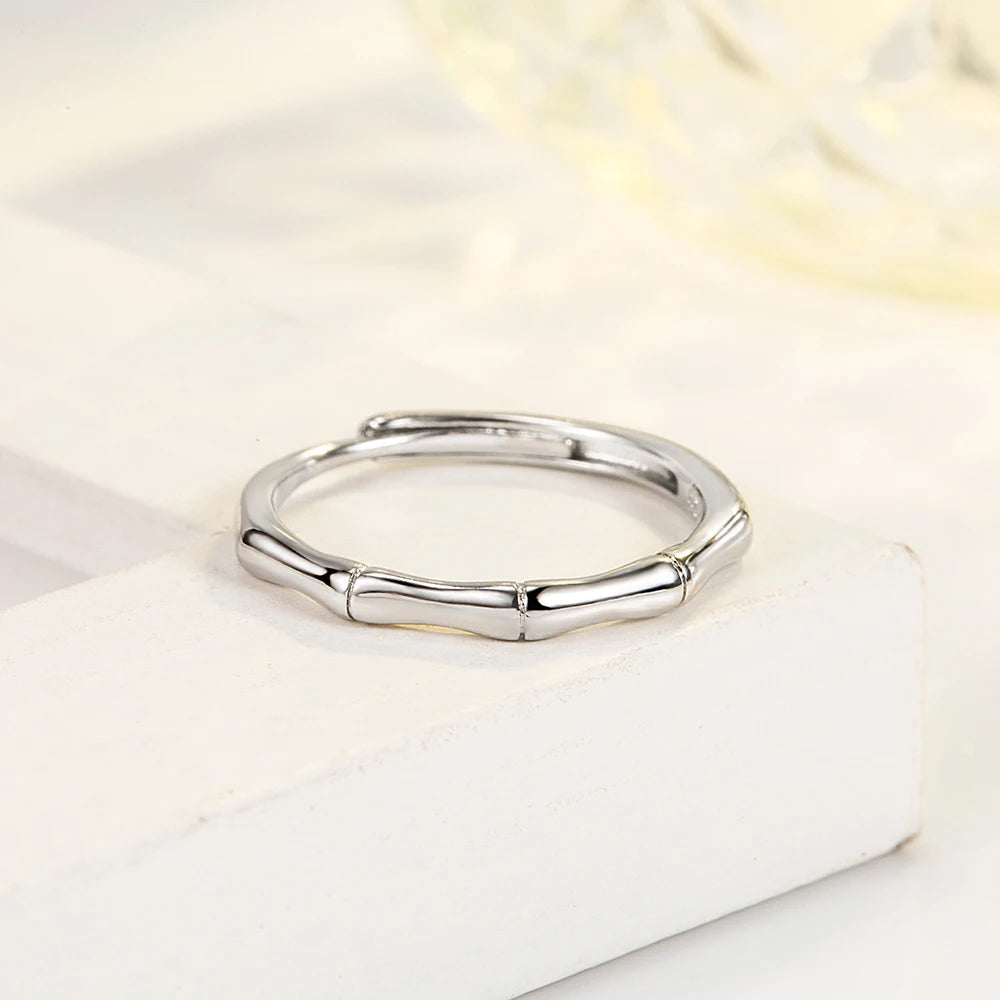 925 Sterling Silver New Women's High Quality Fashion Jewelry Bamboo Joint Couple Ring For Man XY0335