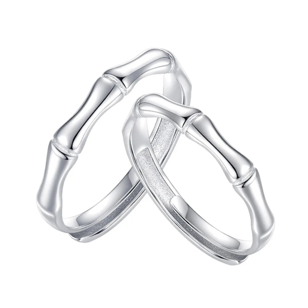 925 Sterling Silver New Women's High Quality Fashion Jewelry Bamboo Joint Couple Ring For Man XY0335