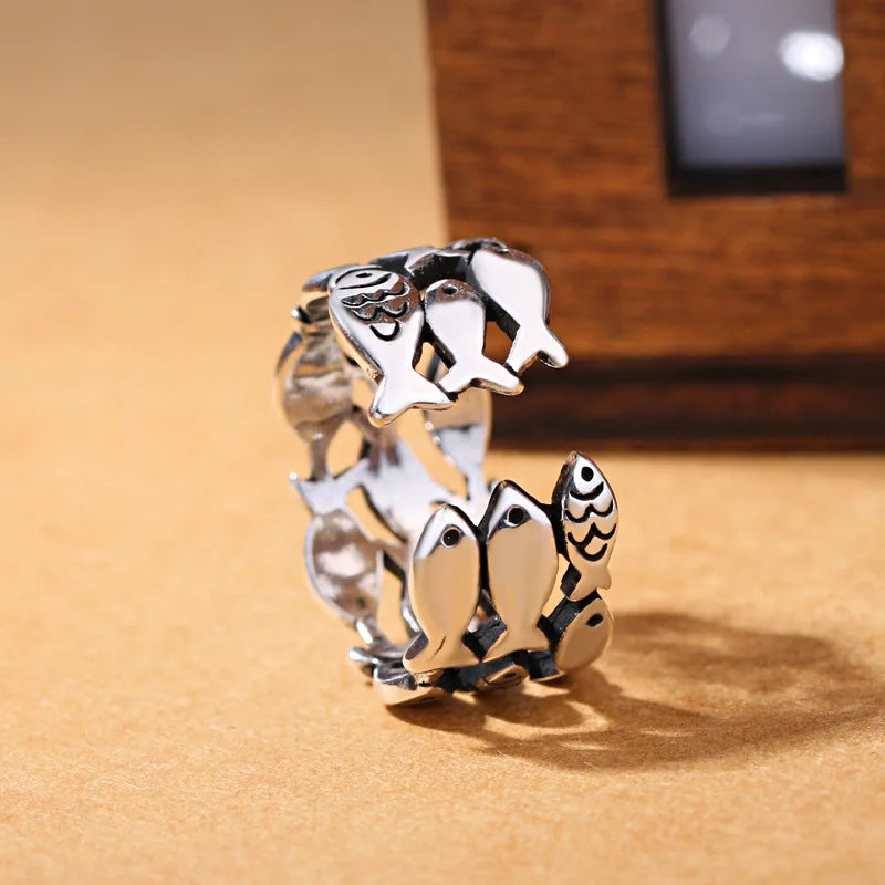 925 Sterling Silver Three Layers Fish Rings For Women Engagement Luxury Jewelry Accessories Wholesale  Everything