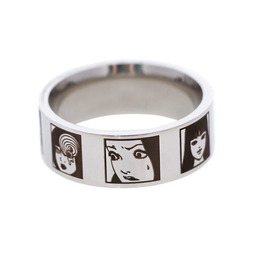 Anime Finger Rings Women Ring Stainless Steel Japanese Horror Manga Cosplay Ring Jewelry Man Rings Accessories
